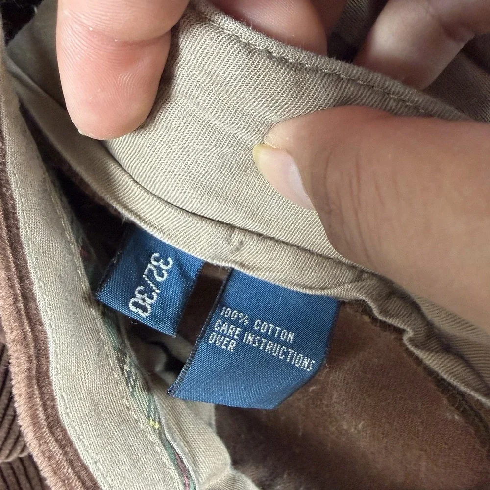 Vintage POLO RALPH LAUREN Men 32x30(25) Brown Straight Corduroy Pants Old Money